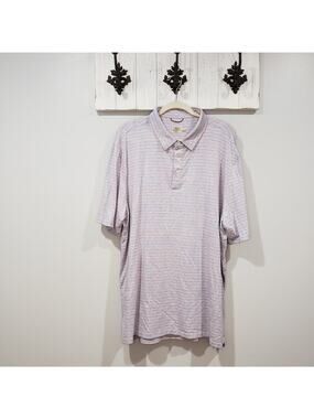 Faherty Movement Polo 2XL Pink Blue Stripe